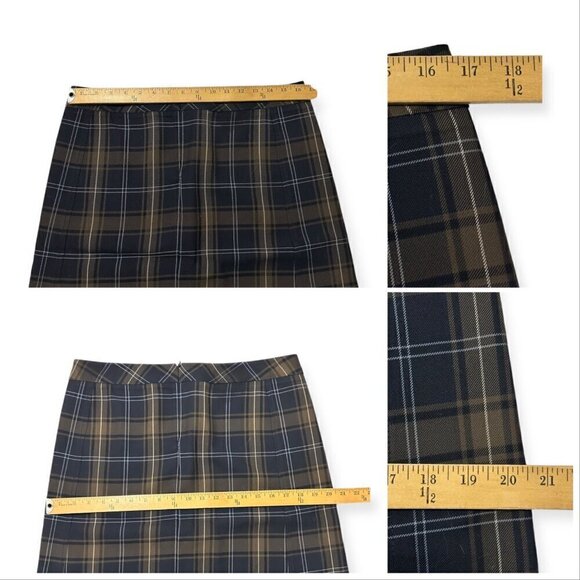 MIU MIU Tartan Plaid Straight Wool Skirt, Size 44 Italy - Picture 11 of 13